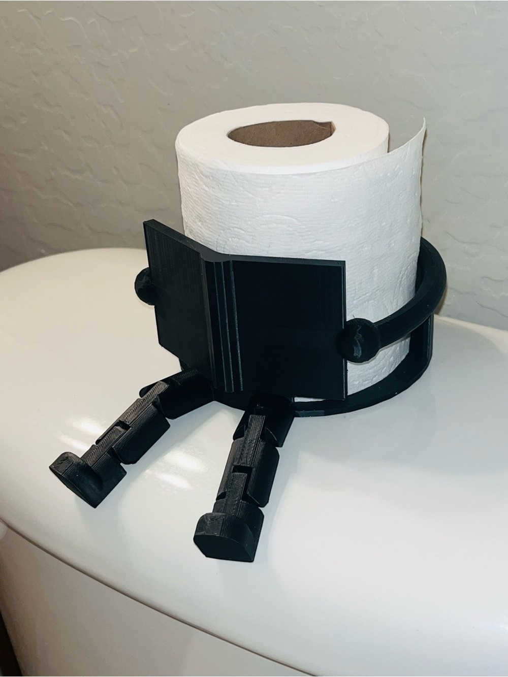 Universal Black Toilet Paper Holder decor with Adjustable legs